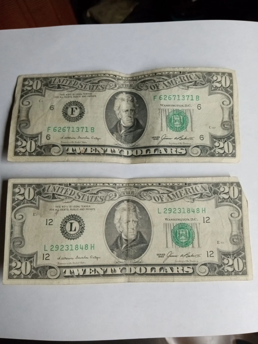 1985 年流通20 美元美联储小钞票| eBay