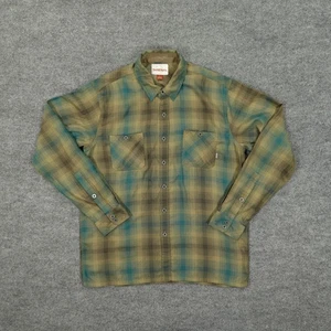 Camisa Simms Para Hombre Grande Marrón Verde A Cuadros Manga Larga Botón Pesca Exterior - Imagen 1 de 5