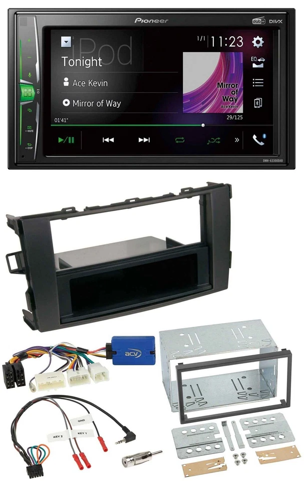Pioneer 2DIN Lenkrad DAB USB Bluetooth Autoradio für Toyota Auris 2011-2012 schw - Bild 1 von 4