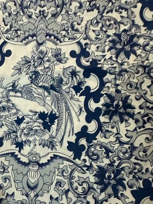 Vtg RALPH LAUREN 1 King Pillow Sham TAMARIND Blue/White RUFFLE Porcelain - Image 1 of 4