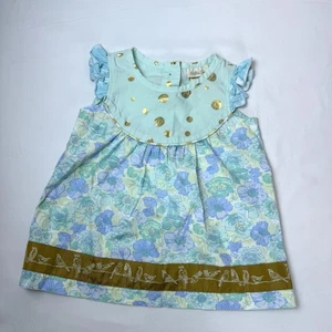 Matilda Jane Hello Lovely All Flutter Dress Baby Girls 12-18 Months Blue Floral - Picture 1 of 8