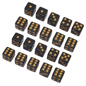 (Straight Angle)20PCS Black Dice 6 Sided Plastic Dice For Table Board Game SD. - Picture 1 of 12