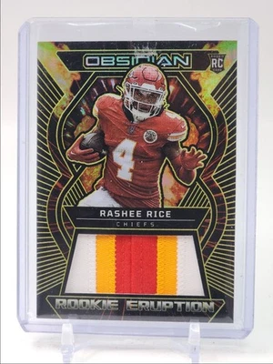 RASHEE RICE 2023 OBSIDIAN ROOKIE ERUPTION PATCH YELLOW ETCH RC /10 Q5700 - Image 1 of 2