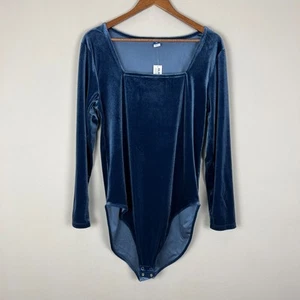 Antiguo Body Azul Marino Para Mujer XXL Azul Terciopelo Cuello Cuadrado Manga Larga Elastizado Elegante - Imagen 1 de 10