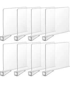 8 PCS Shelf Dividers for Closet Organization Acrylic Clear Closet Shelf Divider - Picture 1 of 7