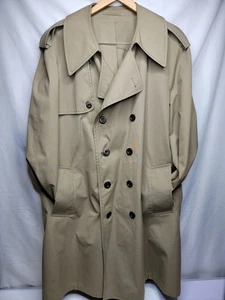 Gabardina London Fog para hombre marrón tostado cinturón cintura pico solapa doble pecho 46R - Imagen 1 de 12