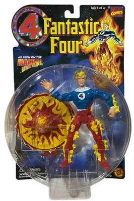 Fantastic Four Human Torch Johnny Storm Marvel Action Hour 1996 ToyBiz Figura NE Foto 1 de 3