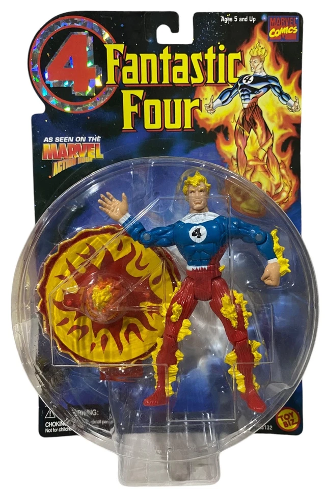 Fantastic Four Human Torch Johnny Storm Marvel Action Hour 1996 ToyBiz Figura NE Foto 1 de 3