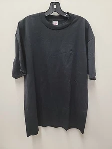 Vintage neu ohne Etikett Jerzees schwarzes Herrenhemd XL 50/50 Baumwolle Poly hergestellt in den USA Deadstock  - Bild 1 von 5