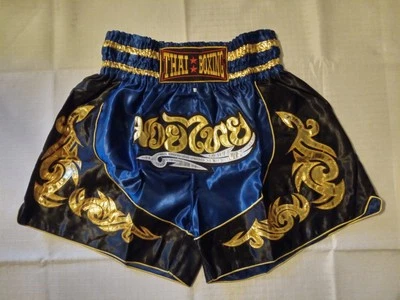 Muay Thai Shorts Mens  Size 2XL/ Blue&Gold Thai Boxing Satin - Image 1 of 4