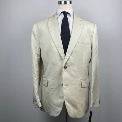 INC International Concepts Men's Beige Linen Sport Coat Size XXL Slim Fit - Image 1 of 4
