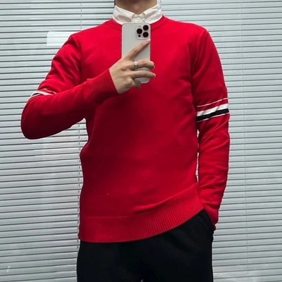 Thom Browne Autumn Long-sleeved Pullover Round Neck Men/women's Sweaters - Image 1 of 4