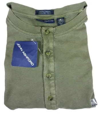 NEW MEN'S JOHN ASHFORD 2XL COTTON GREEN CREW NECK SS SHIRT - NEW WITH TAGS - Image 1 of 2