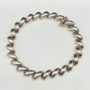 Schönes Vintage Italien Sterlingsilber San Marco 9 mm Kettenglied 8" Armband 18,4 g - Bild 1 von 10