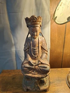 Chinese Carved Wood Bodhisattva Guanyin - Picture 1 of 12