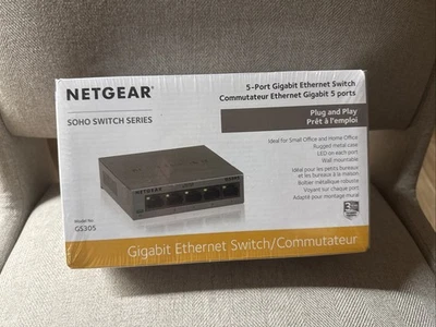 NETGEAR GS305 Soho Switch Series 5-Port Gigabit Ethernet Switch - Brand New - Image 1 of 4