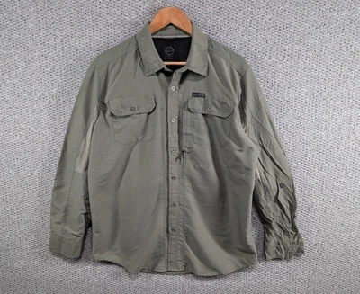 WRANGLER x ATG Outdoor Pro Men's Military Green Hiking Walking Button Shirt L - Image 1 of 4