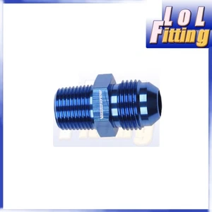 US STOCK Aluminum -8AN AN8 Male To 3/8" NPT Thread Straight Fitting Adapter Blue - Picture 1 of 6