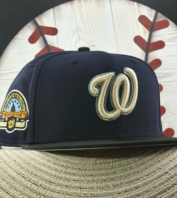 Washington Nationals Gold 59FIFTY Hat 7 5/8 Gray UV Capitol Patch Cooperstown - Image 1 of 4