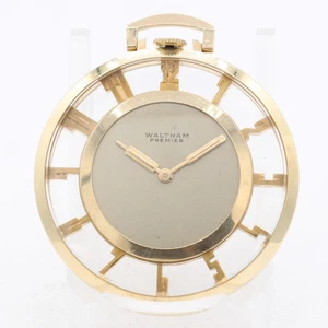 Antike 6/0er Jahre 1934 Waltham Skelettgehäuse mechanische Taschenuhr Nr. 567 USA - Bild 1 von 2