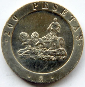 SPAIN JUAN CARLOS I 200 PESETAS 1990 MADRID KM-855 (MINT ROLL) - Picture 1 of 2