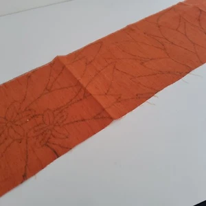 Succo di carota #C 7,5x58 tessuto a mano vintage seta tsumugi kimono tessuto SCG78 - Foto 1 di 6