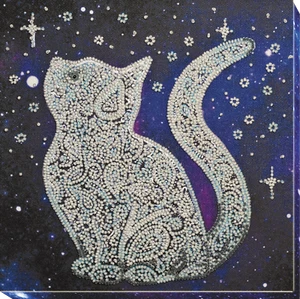 DIY Bead Embroidery Kit Star Cat Beaded stitching needlepoint beadwork - Picture 1 of 7