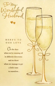 Loving HAPPY ANNIVERSARY Card FOR HUSBAND, Champagne by American Greetings +✉ - Picture 1 of 6