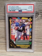 1991 Wild Card Thurman Thomas NFL Redemption 1000 Stripe PSA 6 Pop 1/1 Rare