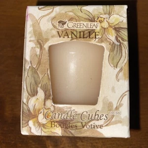 1 Greenleaf 1996 Candle Cube 2 oz Votive New Vanille Bougies White - Picture 1 of 9