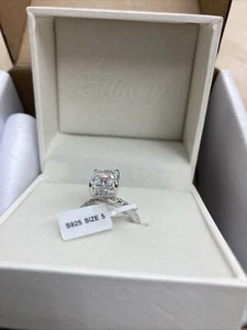 3.5 Carat Elongated Radiant Cut Engagement Ring Women Sapphire Sterling Silver - Picture 1 of 4