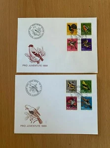 Switzerland COLLECTION 10 WILD ANIMALS & BIRDS FDC LOT (HEL 14/15/16/17/18/25) - Picture 1 of 6