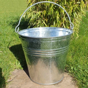 Eimer 10L verzinkt mit Henkel Zinkeimer Blumentopf verzinkter Eimer Deko Eimer - Bild 1 von 1
