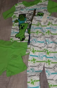 MINECRAFT Three Piece PAJAMAS SET Short Sleeve SIZE 8 NWT - Picture 1 of 3