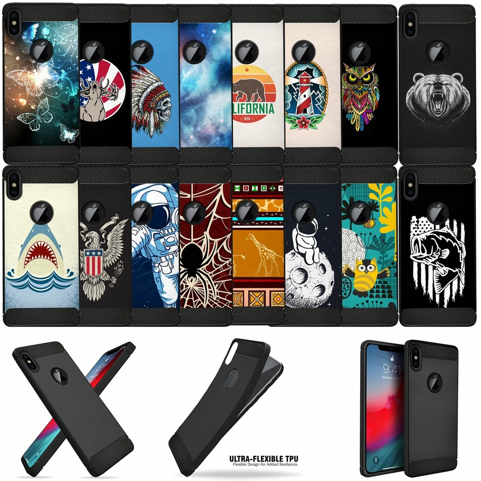 Funda blindada con textura de fibra de carbono para [iPhone Xs Max (2018)] Foto 1 de 1