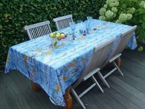 Tablecloth Provence 150x240 cm Light Blue with Lavender from France Easy Care - Picture 1 of 5