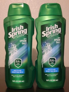 Lote de 2 - Lavado Corporal Irish Spring - Refresco Activo - Con Sal de Epsom - 18 fl oz - Imagen 1 de 2