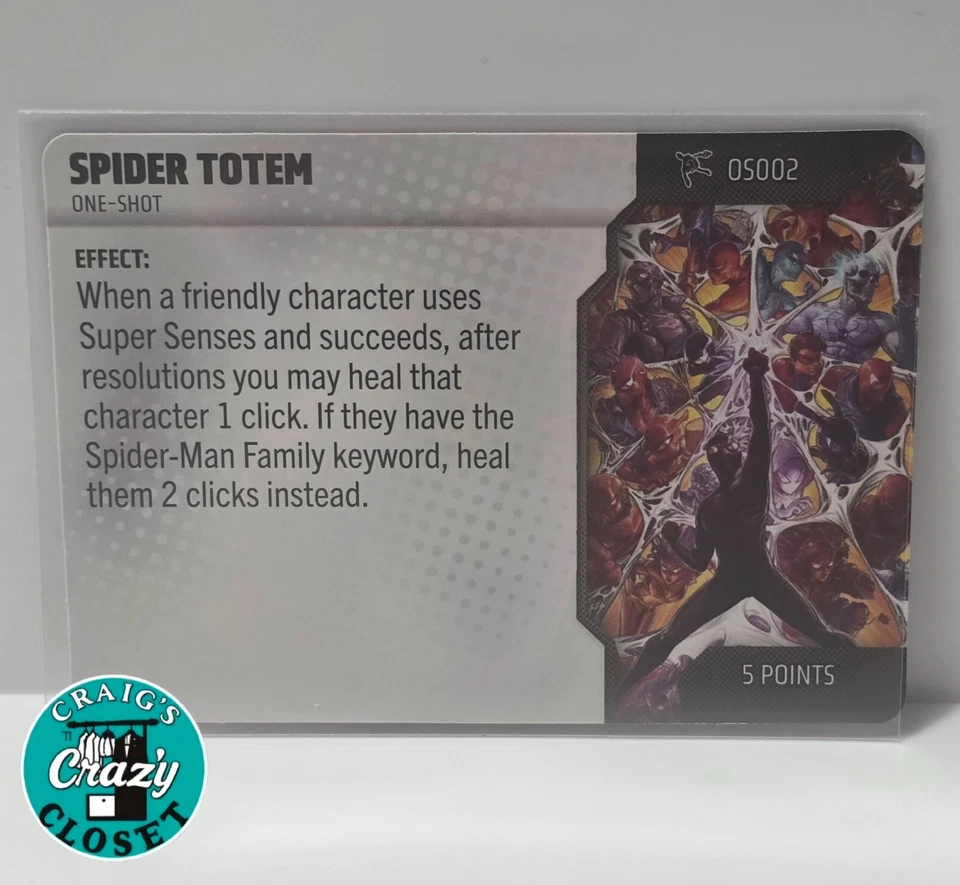 HeroClix Spider Totem OS002 One Shot Card Marvel Spider-Verse Set New - Image 1 of 1