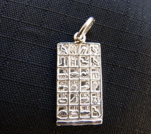 ÄGYPTEN 925 SILBER ANHÄNGER ALPHABET-KARTE - Bild 1 von 3