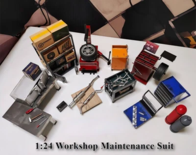 Diorama 1/24 Car Repair Model Garage Workshop Tuning Tool Model Prop - Image 1 of 4