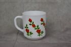 Arcopal Made In France Red Roses Milk Glass White Coffee Cup / Mug