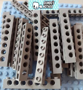 Lego 1x8 hellbläulich grau Technic Steine 7 Löcher Star Wars Gebäude NEU X10 - Bild 1 von 1