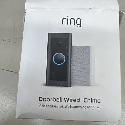 CAJA ABIERTA - Timbre Ring Wi-Fi Smart Video NEGRO con cable con timbre Foto 1 de 4