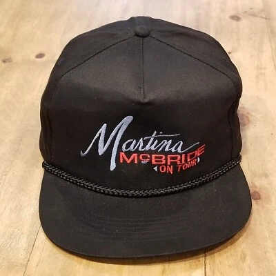 Vintage Martina Mcbride Hat Snapback Black Rope On Tour Country Music Band 90s Foto 1 de 4