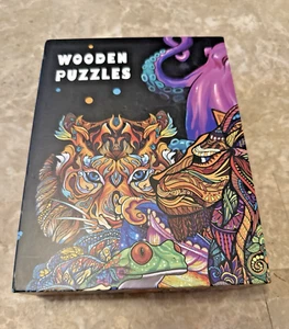 Wooden Puzzle Monkeys Size Large 13 x 13 Challenging Puzzle Game - Picture 1 of 13