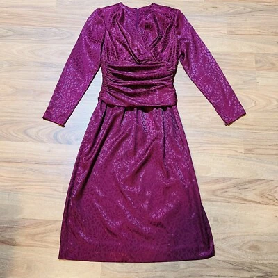 Vintage Diane von Furstenberg 1980’s Purple Party Satin dress 8 - Image 1 of 4