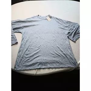 T-shirt oversize We the Free a righe manica 3/4 blu grande donna nuova con etichetta difettosa - Foto 1 di 9
