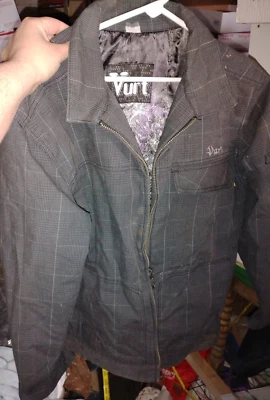 Vurt Men's Pac Sun Plaid Gray Trucker Jacket, Fallen Angels Lining, Size M - Image 1 of 3