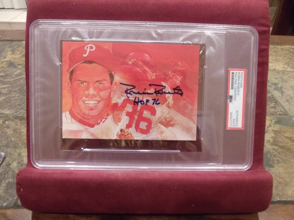 ROBIN ROBERTS LARGE POSTCARD INSCRIBED SIGNED AUTO AUTHENTIC PSA SLABBED  - Image 1 of 1