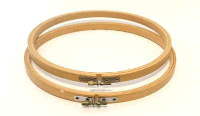Wooden Embroidery Hoops Made in Taiwan Size 9 Inch Lot of Two Screw Tightening - Image 1 of 4